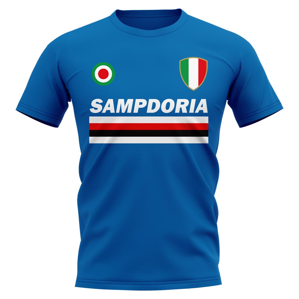 Sampdoria Vintage Football T Shirt Blue