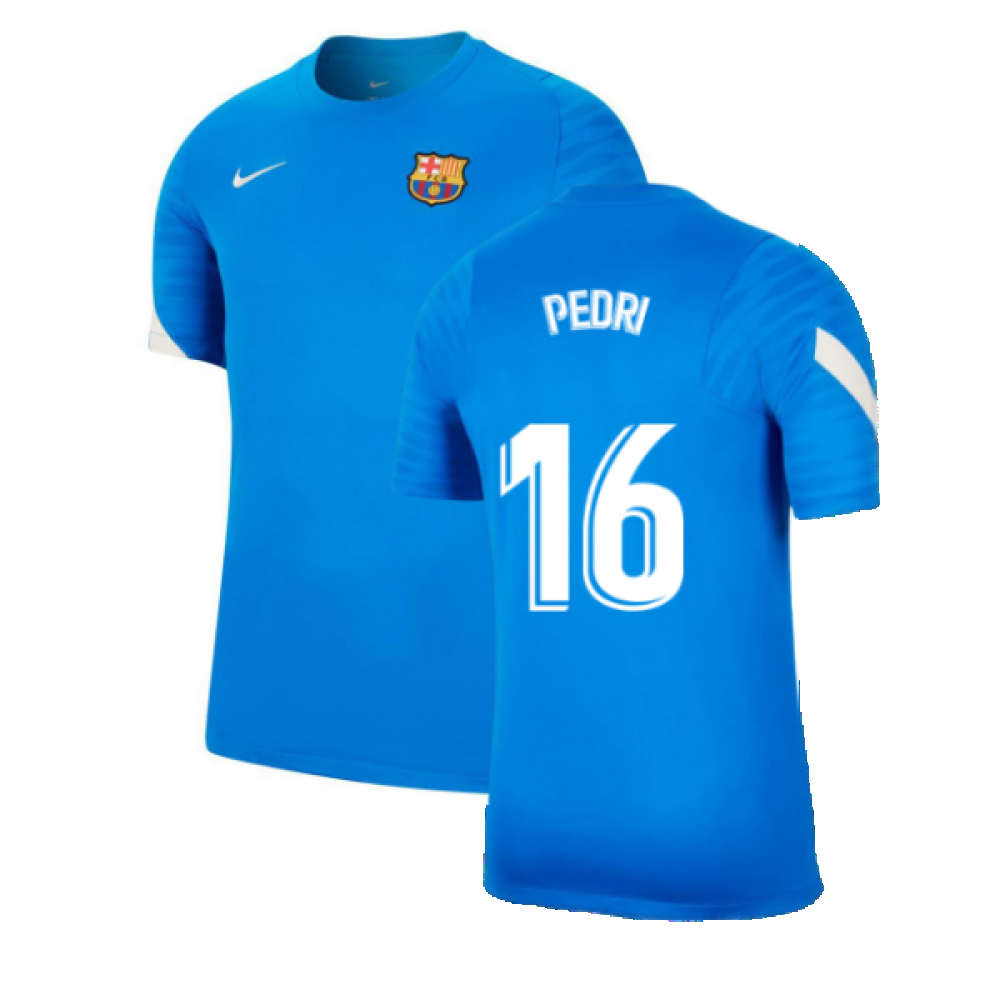 2021-2022 Barcelona Pre-Match Training Shirt (Blue) - Kids (PEDRI 16)  [CW5129-452-218824] - $79.37 Teamzo.com