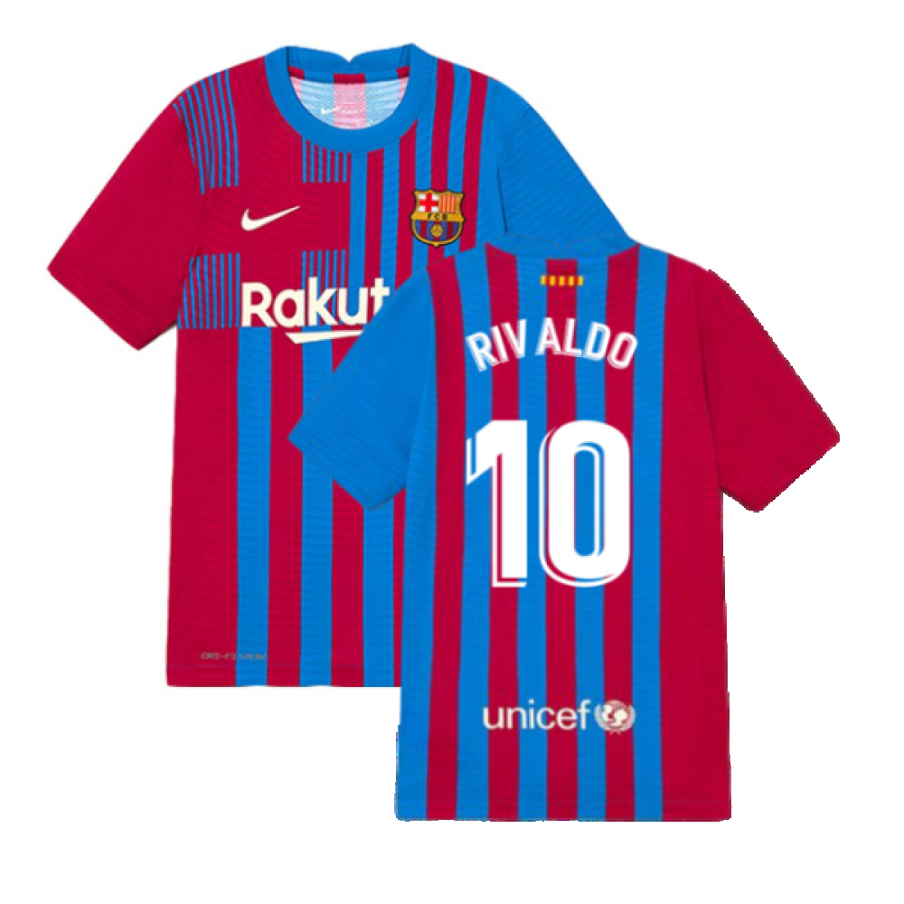 Compra Equipación de fútbol para niño FC Barcelona 2021/22 Home - Rivaldo