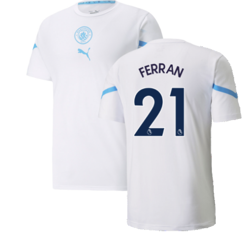 Manchester City 2021/22 Home Ferran #21 Jersey Name Set White