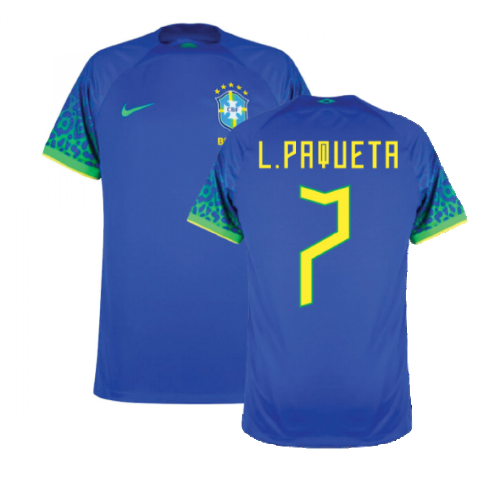 Nike Brazil Home L.Paqueta 7 Jersey 2022-2023 (Official Printing)