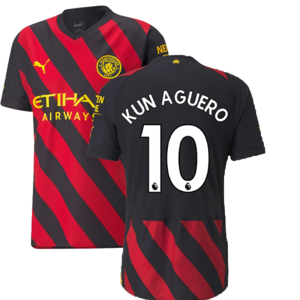 2022-2023 Man City Long Sleeve Home Shirt (KUN AGUERO 10), 41% OFF