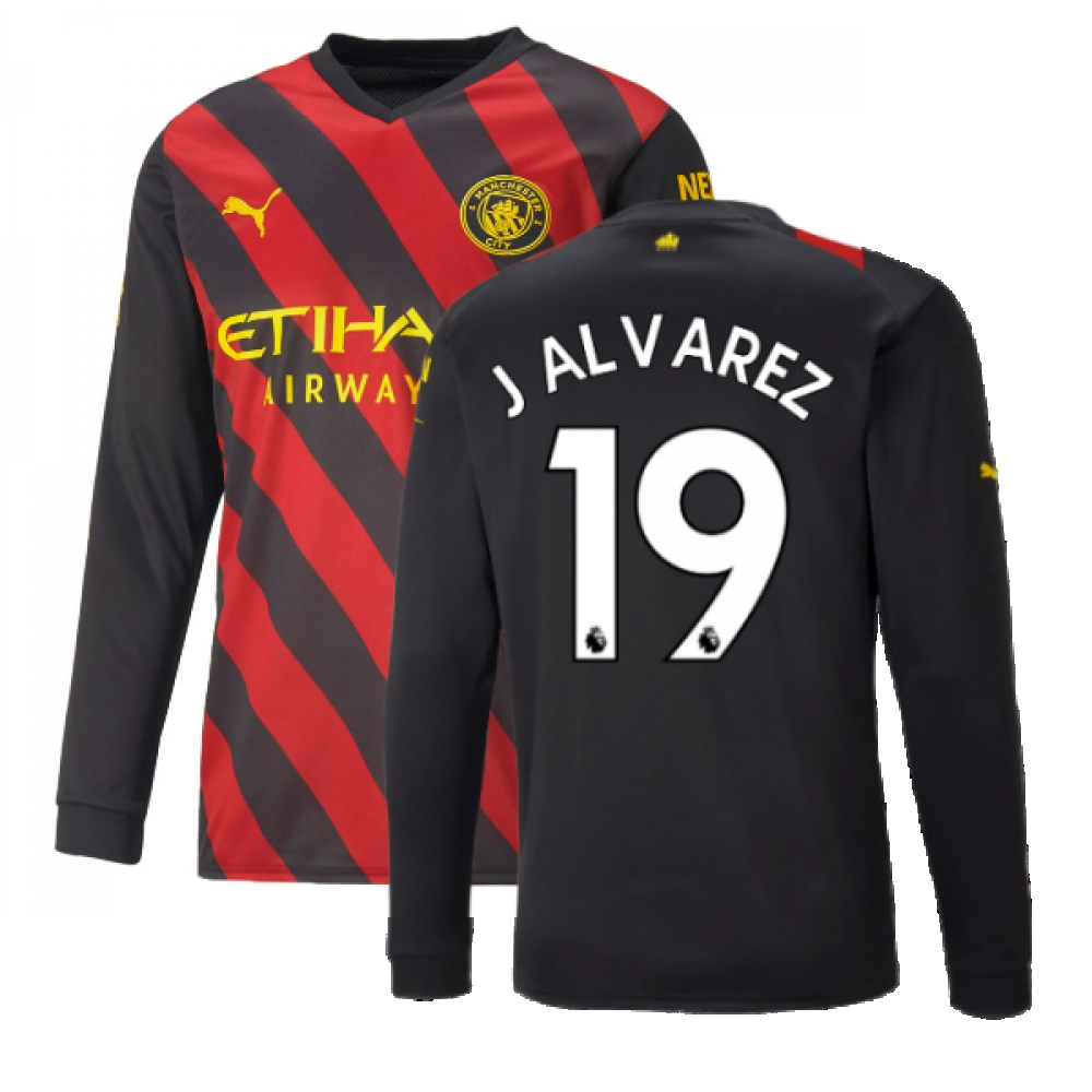 2022-2023 Man City Authentic Away Shirt (J ALVAREZ 19) [76572102-250771] -  $139.73 Teamzo.com