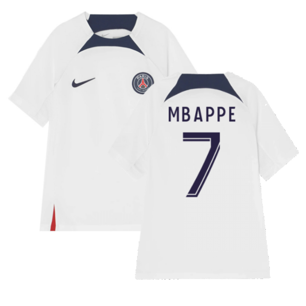 2022-2023 PSG Training Shirt (White) - Kids (MBAPPE 7) [DJ8722-101