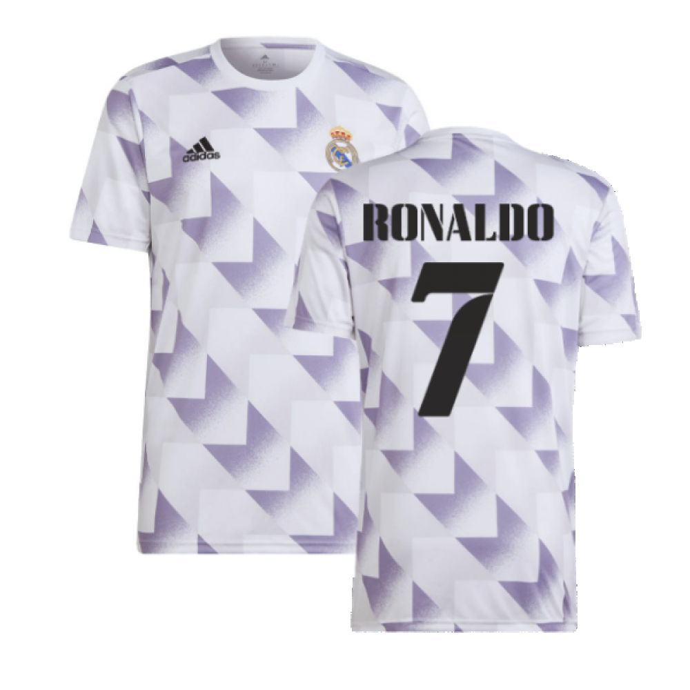 Buy 2022-2023 Real Madrid Pre-Match Shirt (White) - Kids (RONALDO 7)