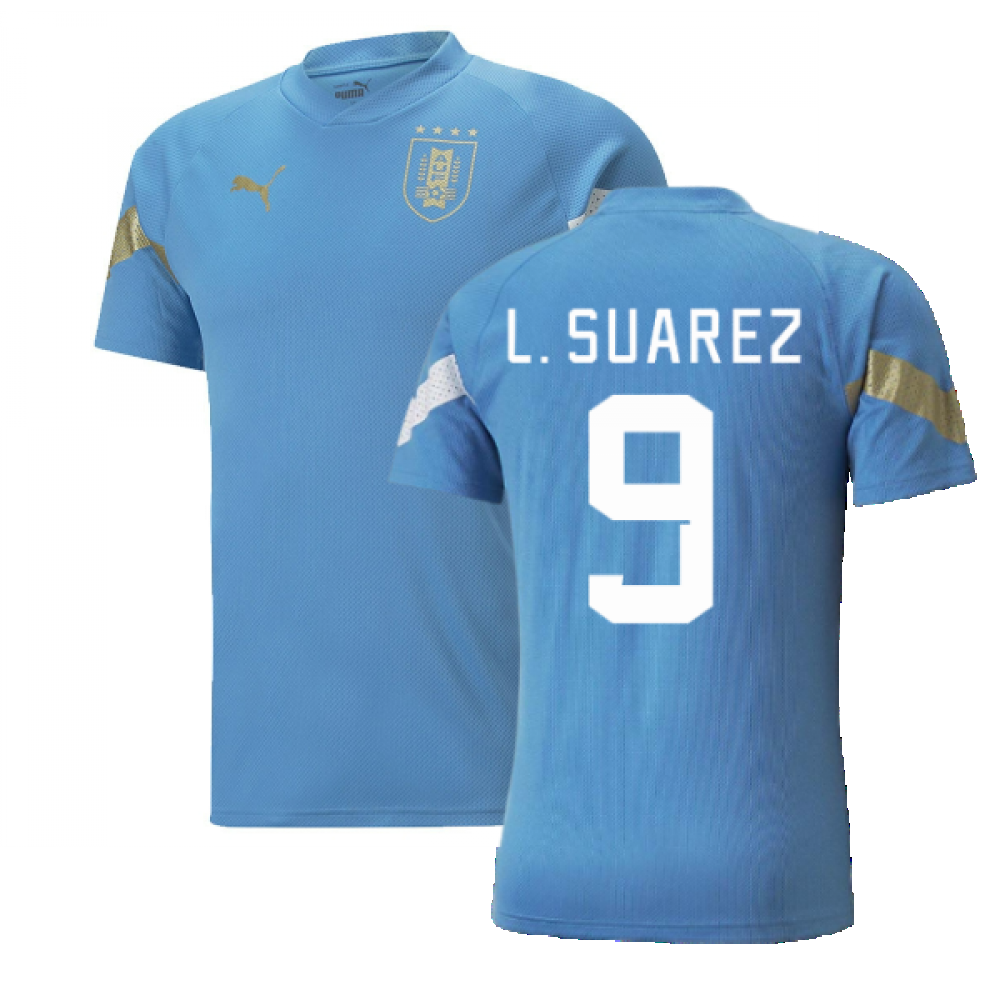 Buy Official 2022-2023 Uruguay Training Jersey (Blue) (L. SUAREZ 9)