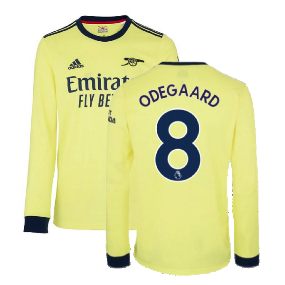 Odegaard 8 Arsenal Long Sleeve Away Jersey 2022-23 – Men Black