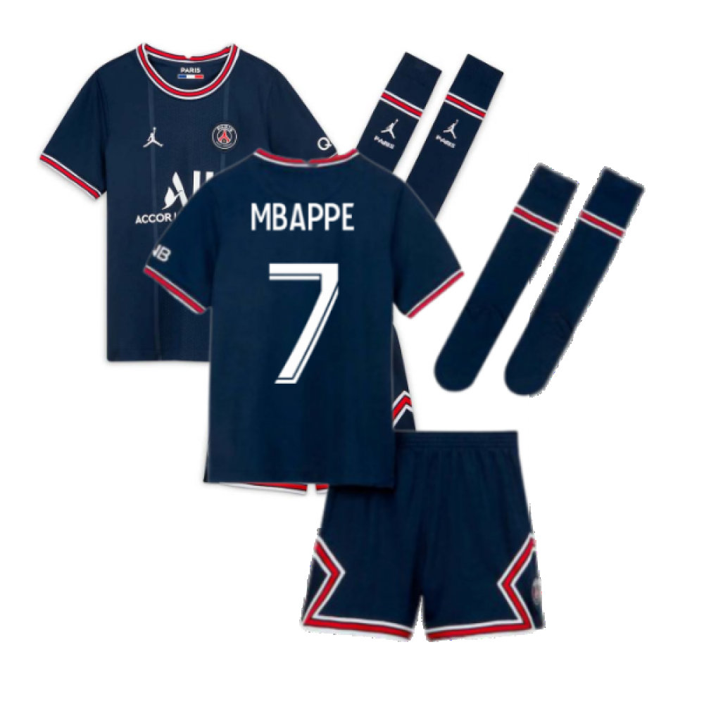 2020-21 Paris Saint-Germain Home Full Kit Mbappé #7 - NEW - (Little Kids)